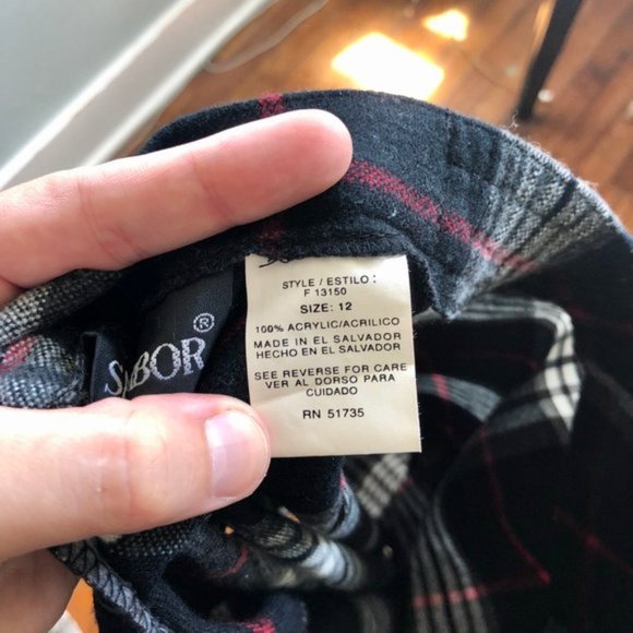 Vintage 90s Y2K Grunge Plaid Black Wool Punk Preppy Streetwear Maxi Skirt 12 - Picture 7 of 8